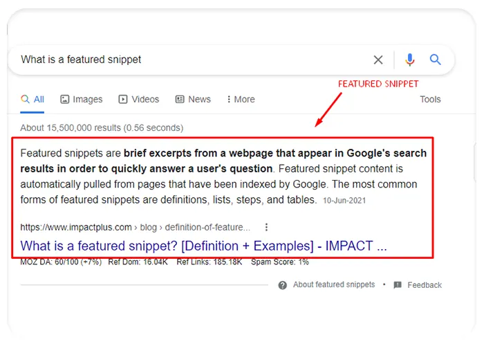 featured snippet